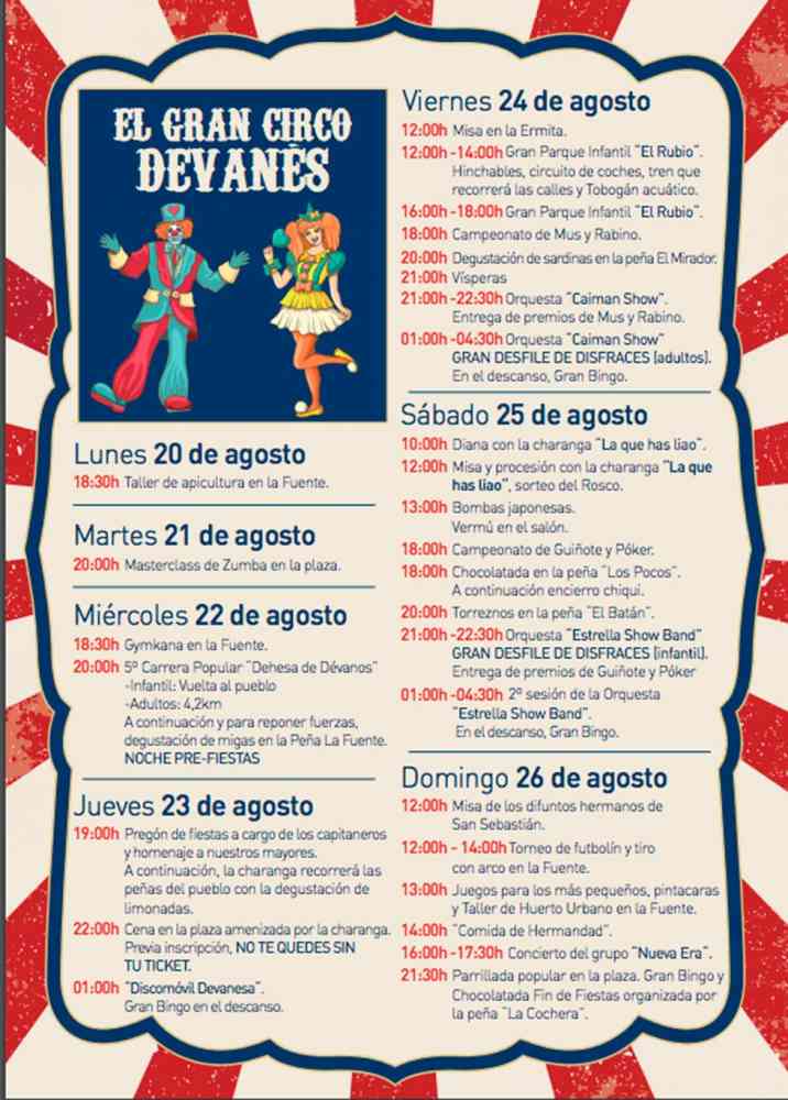 Fiestas patronales en honor a San Sebastián 2018 Dévanos